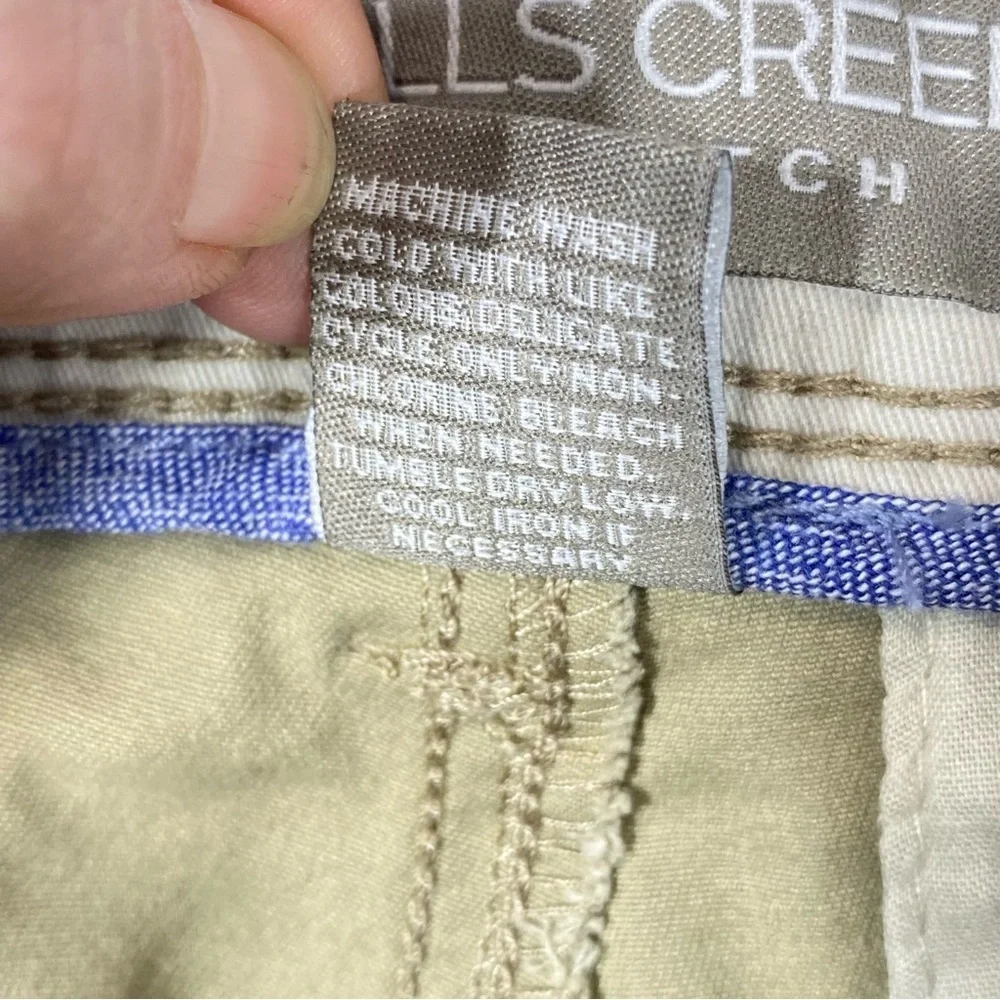 Falls Creek Chino Pants Men's 44X32 Beige Straight Leg Flat Front Stretch NWT